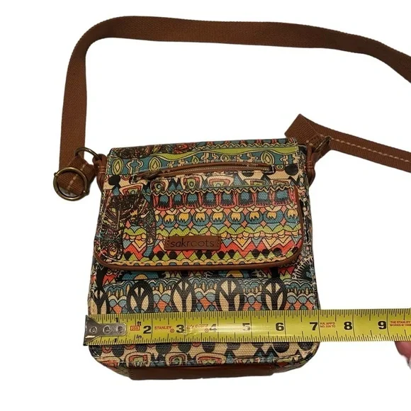 Sakroots Boho Festival Coated Canvas Small Flap Messenger Crossbody Bag Purse - Picture 14 of 16